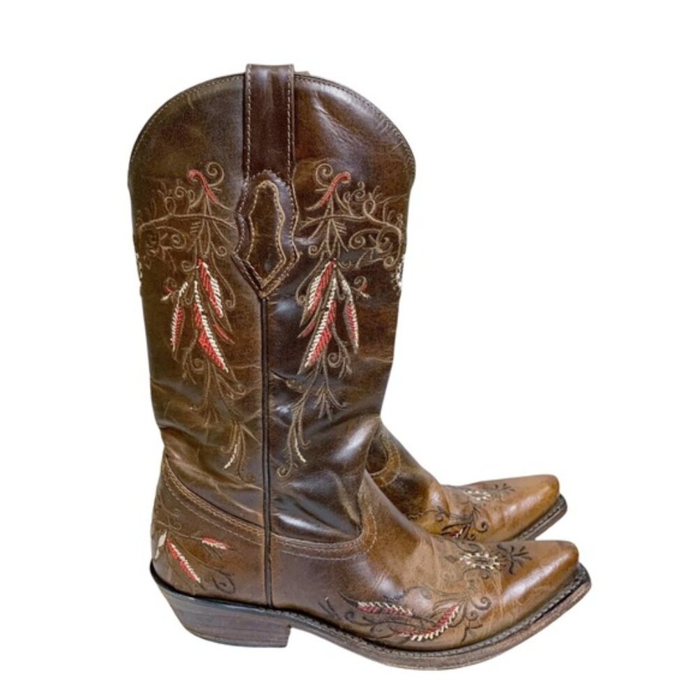Gypsy Rose Brown Leather Western Cowgirl boot 7